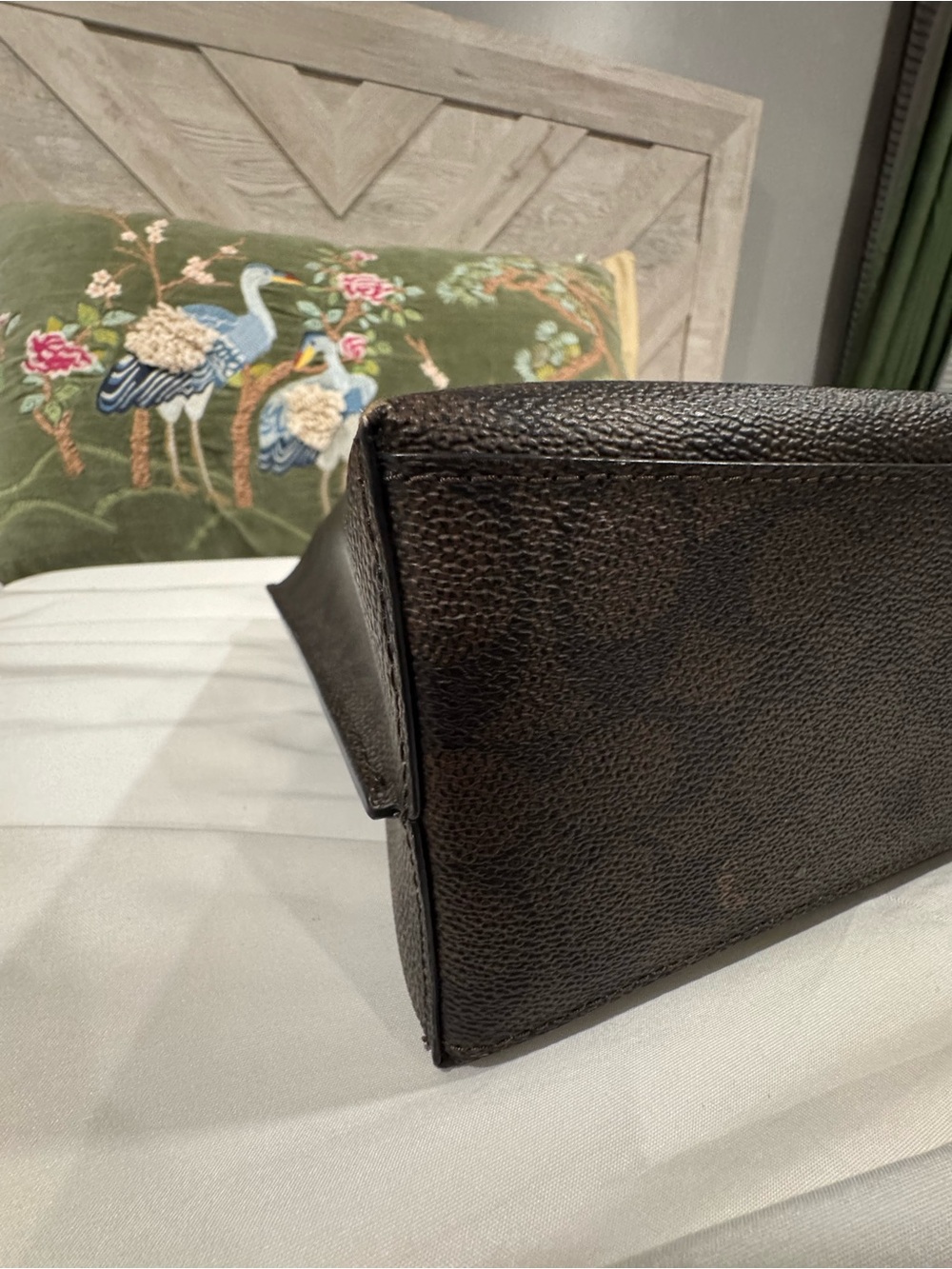 COACH Mollie Tote Bag 25 - Signature Small Tote in Brown with Black Trim - Picture 9 of 16